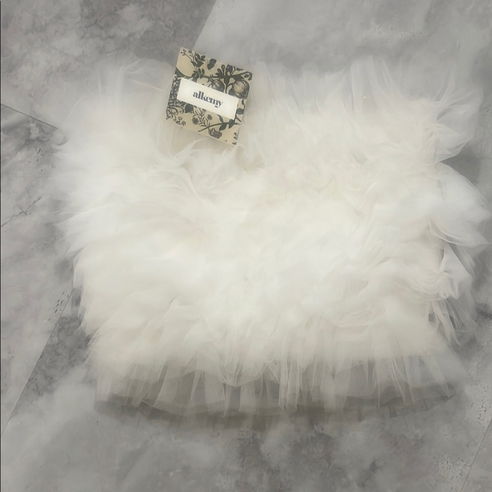 White Tulle Tube Top New With Tag